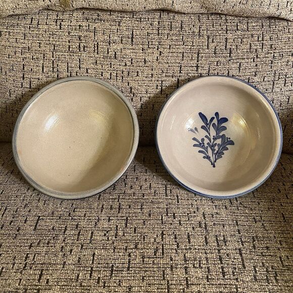 Lot of 2 Vintage Rowe Pottery Works 7" Salad Cereal Bowls Salt Glazed 1998 2001 - Picture 2 of 12